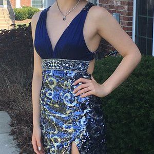 Midnight Blue Prom Dress